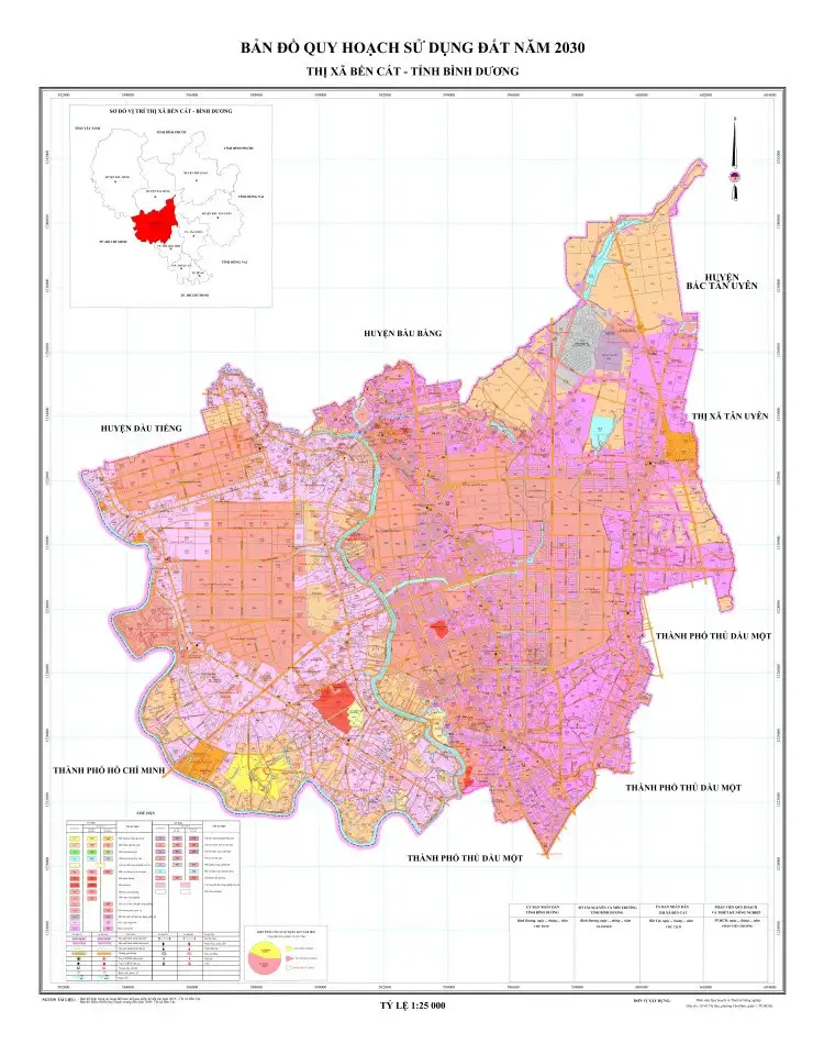Bản đồ Thành phố Bến Cát, Bình Dương