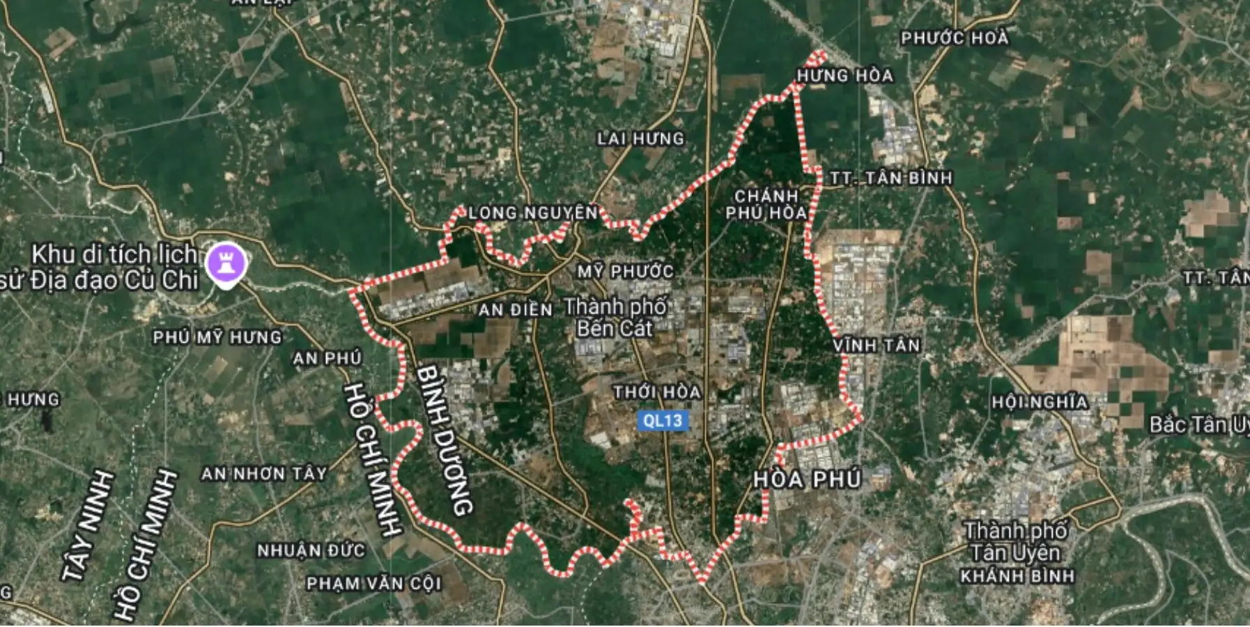 Bản đồ Thành phố Bến Cát, Bình Dương