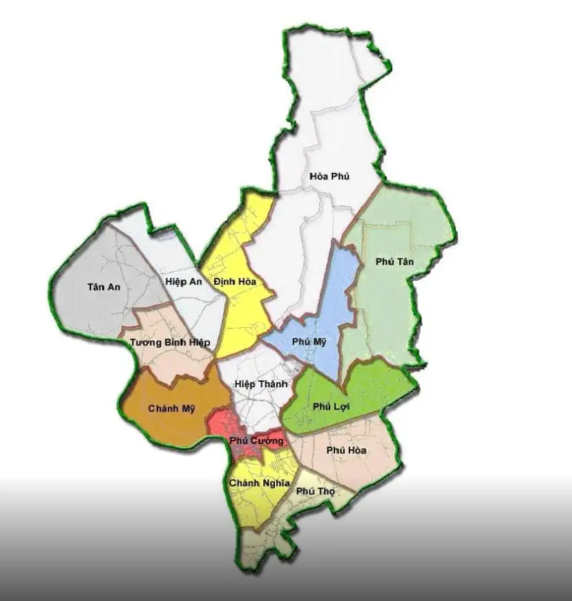 Bản đồ Thành phố Thủ Dầu Một, Bình Dương