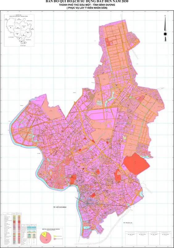 Bản đồ Thành phố Thủ Dầu Một, Bình Dương